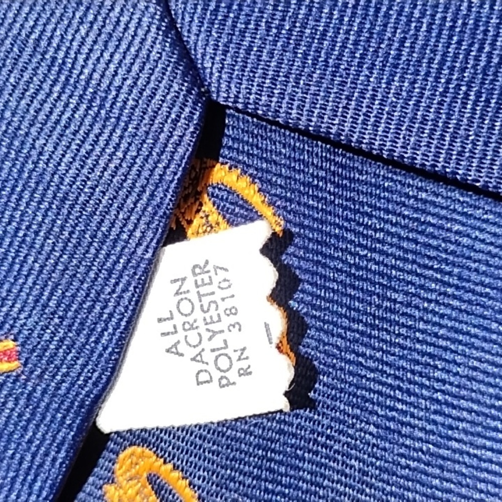 Navy & Orange Alligator Tie - Picture 5 of 10